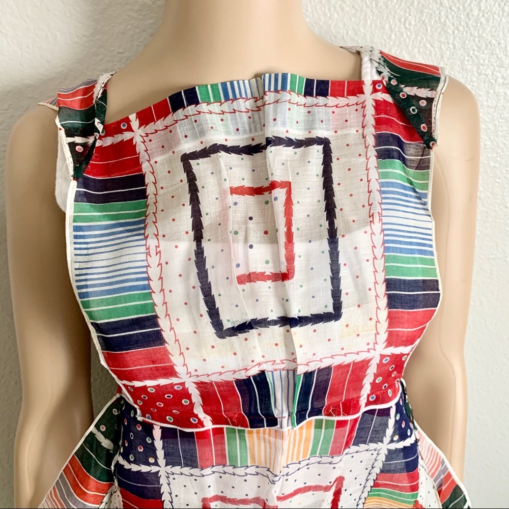 Vintage Tea Linen Patchwork Apron - image 2